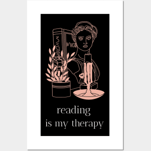 reading is my therapy Posters and Art